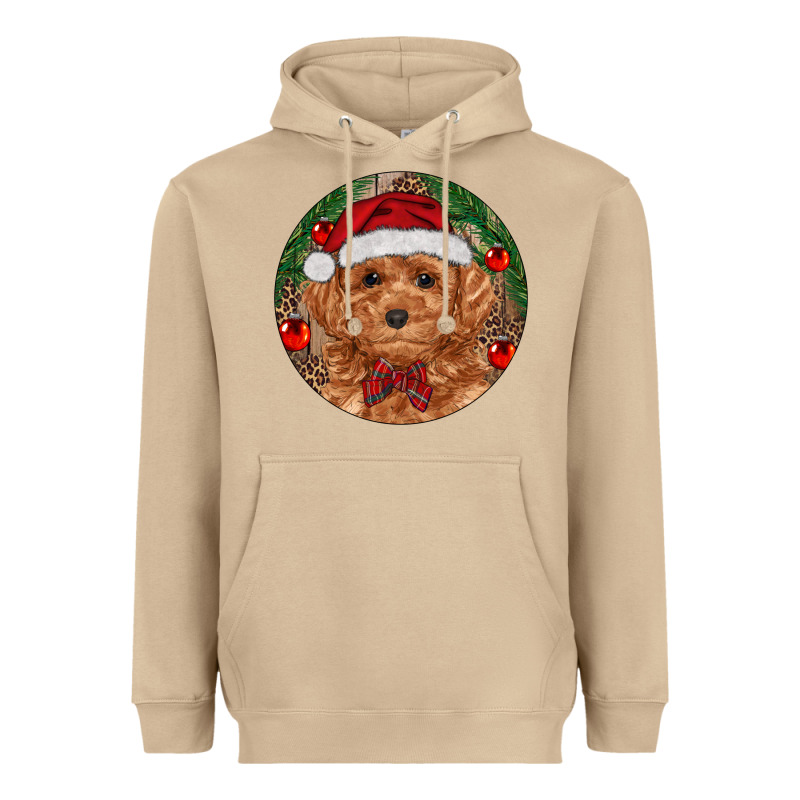 Christmas Toy Poodle Heavyweight Hoodie by RanaPortraitStore | Teevron