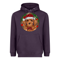 Plum Christmas Toy Poodle Heavyweight Hoodie - RanaPortraitStore
