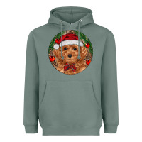 Sage Christmas Toy Poodle Heavyweight Hoodie - RanaPortraitStore