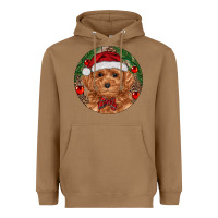Toasted Coconut Christmas Toy Poodle Heavyweight Hoodie - RanaPortraitStore