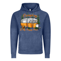 Vintage Denim camping is my happy place Vintage Hoodie - SublimationCraftShop