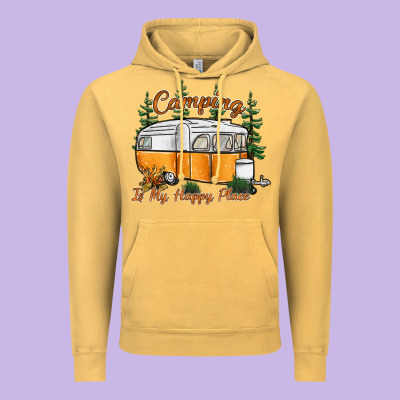 Camping Is My Happy Place Vintage Hoodie Designed By Sublimationcraftshop