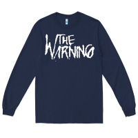 Navy The warning Style Long Sleeve Tee - linhVisuals