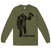 Army Green cool unique sasquash sasquatch and squash bigfoot t shirt Long Sleeve Tee - linhVisuals