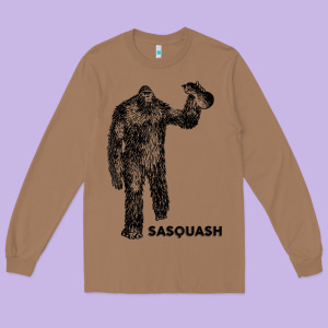 Cool Unique Sasquash Sasquatch And Squash Bigfoot T Shirt Long Sleeve Tee Designed By Linhvisuals