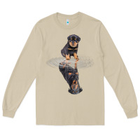 Mushroom rottweiler reflection t shirt funny father's day dog gifts Long Sleeve Tee - linhVisuals