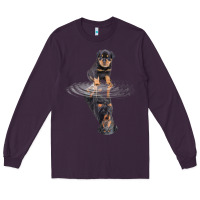 Plum rottweiler reflection t shirt funny father's day dog gifts Long Sleeve Tee - linhVisuals