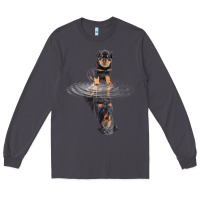 Smoke rottweiler reflection t shirt funny father's day dog gifts Long Sleeve Tee - linhVisuals