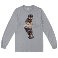Heather Grey rottweiler reflection t shirt funny father's day dog gifts Long Sleeve Tee - linhVisuals