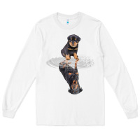 White rottweiler reflection t shirt funny father's day dog gifts Long Sleeve Tee - linhVisuals