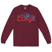 Burgundy wsu cougs light blue Long Sleeve Tee - linhVisuals