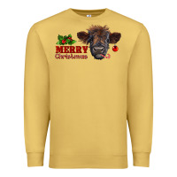 Antique Gold Merry Christmas Calf Premium Sweatshirt - RanaPortraitStore
