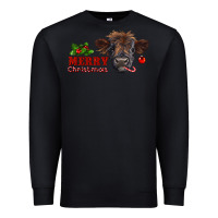 Black Merry Christmas Calf Premium Sweatshirt - RanaPortraitStore