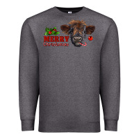 Charcoal Heather Merry Christmas Calf Premium Sweatshirt - RanaPortraitStore