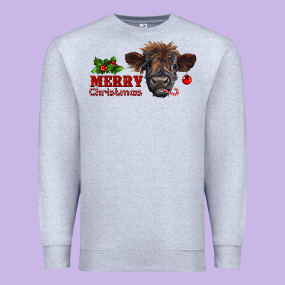 Merry Christmas Calf Premium Sweatshirt Designed By Ranaportraitstore