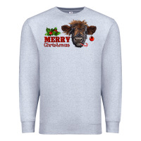 Heather Grey Merry Christmas Calf Premium Sweatshirt - RanaPortraitStore