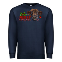 Navy Merry Christmas Calf Premium Sweatshirt - RanaPortraitStore