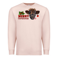 Pale Pink Merry Christmas Calf Premium Sweatshirt - RanaPortraitStore