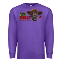 Purple Merry Christmas Calf Premium Sweatshirt - RanaPortraitStore