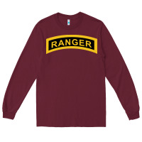 Burgundy army ranger tab   black & gold   army ranger tab black gold Long Sleeve Tee - linhVisuals