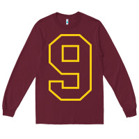 Burgundy number #9 sports jersey uniform Long Sleeve Tee - linhVisuals