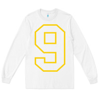 White number #9 sports jersey uniform Long Sleeve Tee - linhVisuals