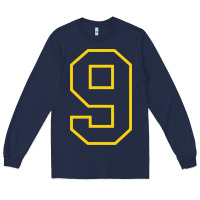 Navy number #9 sports jersey uniform Long Sleeve Tee - linhVisuals
