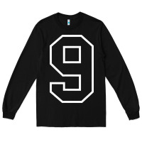 Black number #9 sports jersey uniform Long Sleeve Tee - linhVisuals