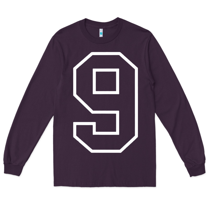 Number #9 Sports Jersey Uniform Long Sleeve Tee by linhVisuals | Teevron