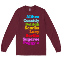 Burgundy althea cassidy name woman mans Long Sleeve Tee - linhVisuals