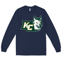 Navy keuka college wolf vectorized Long Sleeve Tee - linhVisuals