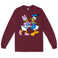 Burgundy donal duck Long Sleeve Tee - linhVisuals