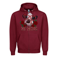 Burgundy be mine valentine's day calf Zipper Hoodie - RanaPortraitStore