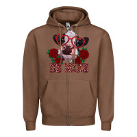 Chestnut be mine valentine's day calf Zipper Hoodie - RanaPortraitStore