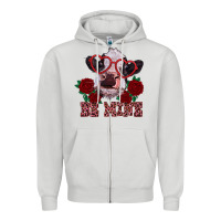 Dove Grey be mine valentine's day calf Zipper Hoodie - RanaPortraitStore