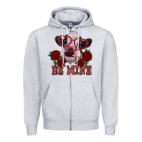 Heather Grey be mine valentine's day calf Zipper Hoodie - RanaPortraitStore