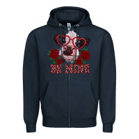 Navy be mine valentine's day calf Zipper Hoodie - RanaPortraitStore