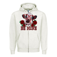 Oatmeal Heather be mine valentine's day calf Zipper Hoodie - RanaPortraitStore