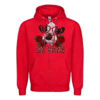 Red be mine valentine's day calf Zipper Hoodie - RanaPortraitStore