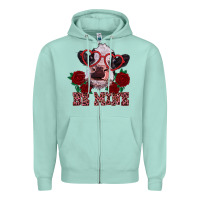 Seafoam be mine valentine's day calf Zipper Hoodie - RanaPortraitStore