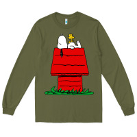 Army Green peanuts the doghouse Long Sleeve Tee - linhVisuals