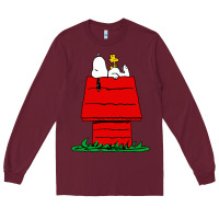 Burgundy peanuts the doghouse Long Sleeve Tee - linhVisuals