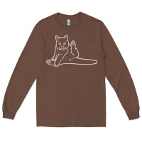 Chestnut cat butt white Long Sleeve Tee - linhVisuals