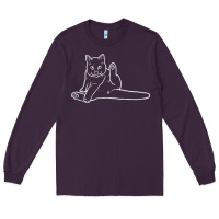 Plum cat butt white Long Sleeve Tee - linhVisuals