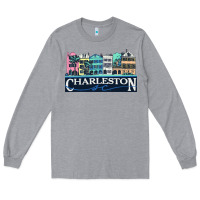 Heather Grey charleston rainbow road   charleston south carolin Long Sleeve Tee - linhVisuals