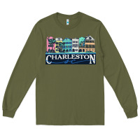 Army Green charleston rainbow road   charleston south carolin Long Sleeve Tee - linhVisuals