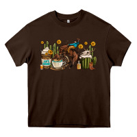 Chocolate Brown rodeo cowboy coffee cups Heavy Core Tee - OliviaCreatesArt