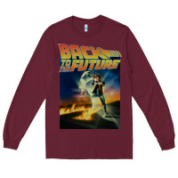 Burgundy back to the future vintage Long Sleeve Tee - linhVisuals