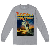 Heather Grey back to the future vintage Long Sleeve Tee - linhVisuals