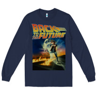 Navy back to the future vintage Long Sleeve Tee - linhVisuals